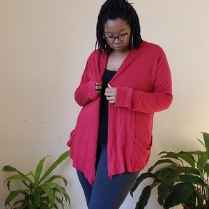 Red Cardigan with pockets